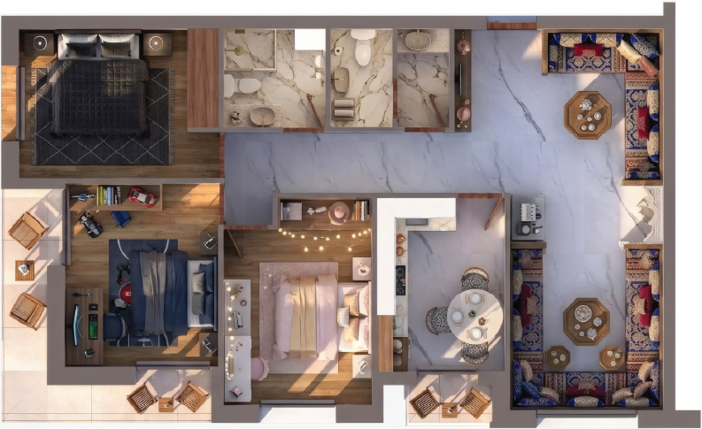 Plan de l'Appartement 1 — Ino Sakan