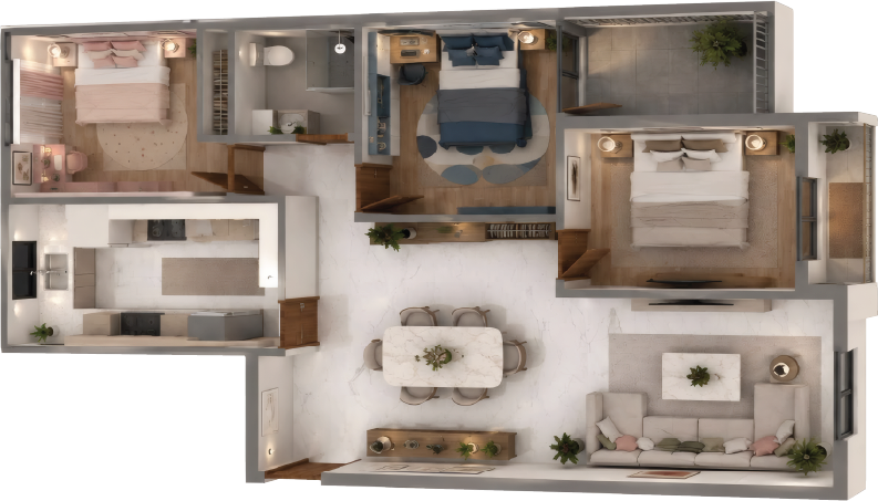 Plan de l'Appartement 3 — Ino Sakan